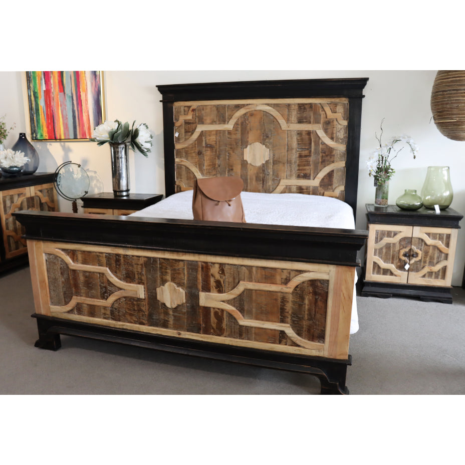 Hanson King Bed with reclaimed cabin wood