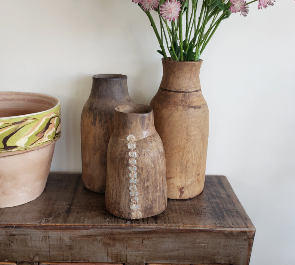Vintage Wood Vessels