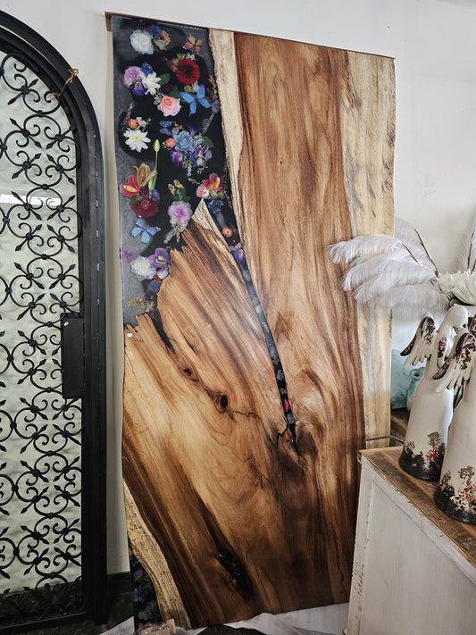 Live Edge with Flowers