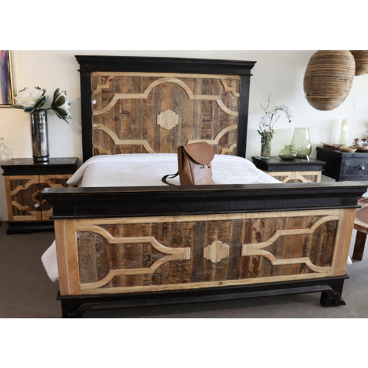 Hanson King Bed with reclaimed cabin wood